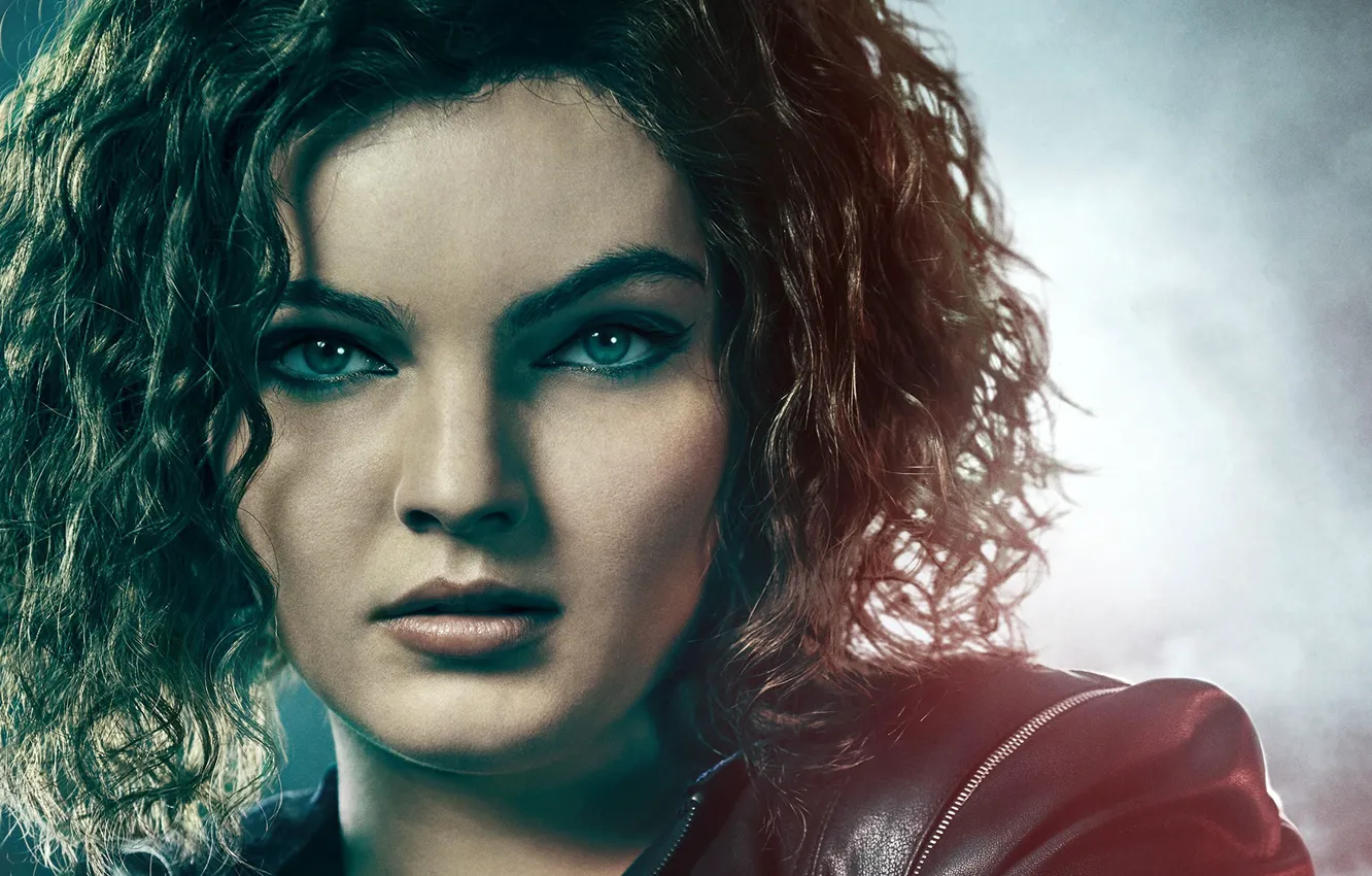 Photo wallpaper look, girl, background, fiction, smoke, portrait, makeup, jacket