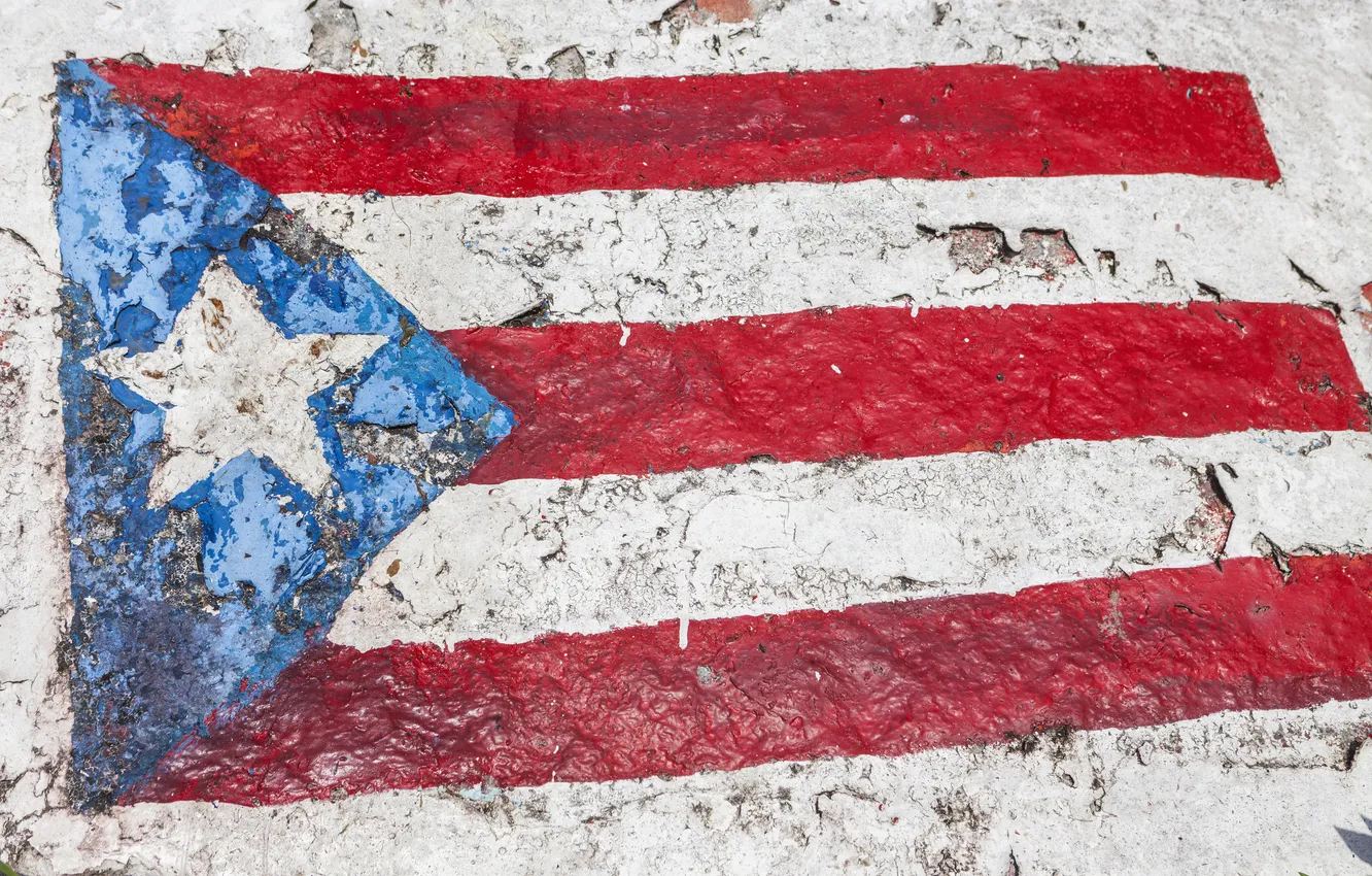 Photo wallpaper red, white, star, blue, painting, flag, Cuba