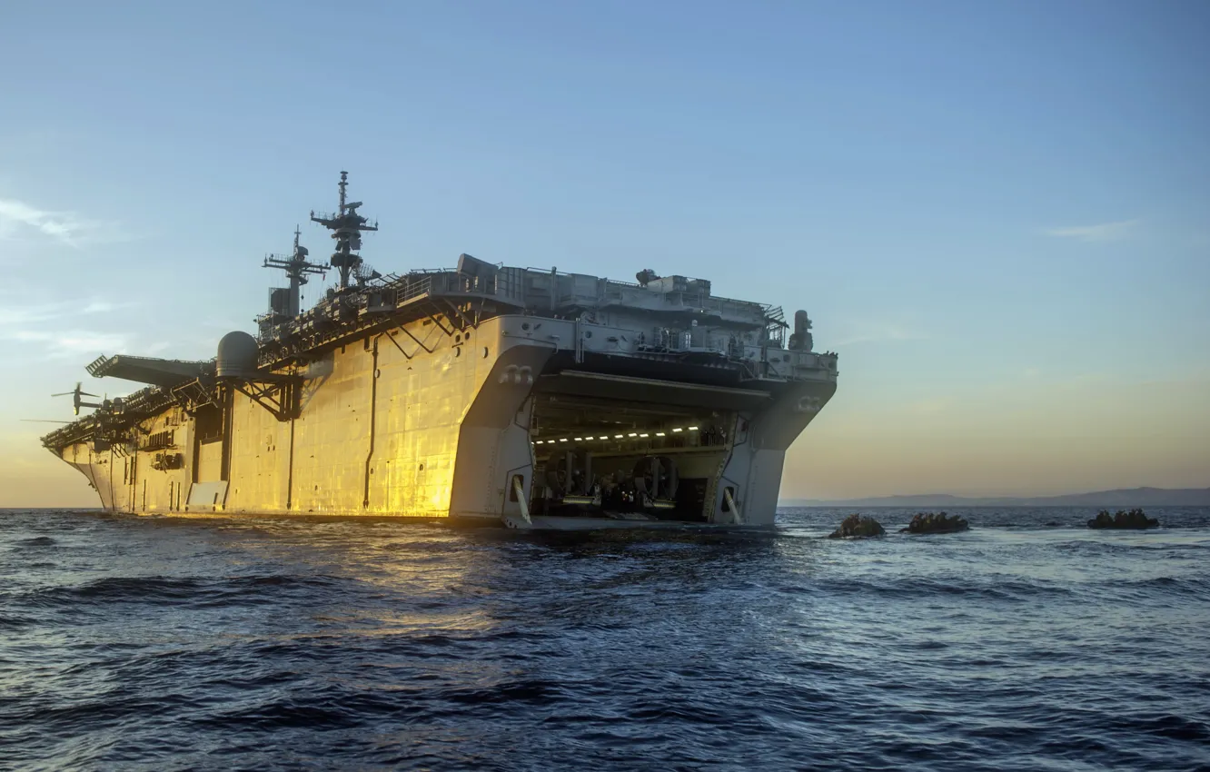 Photo wallpaper weapons, army, landing, USS Essexбamphibious assault ship