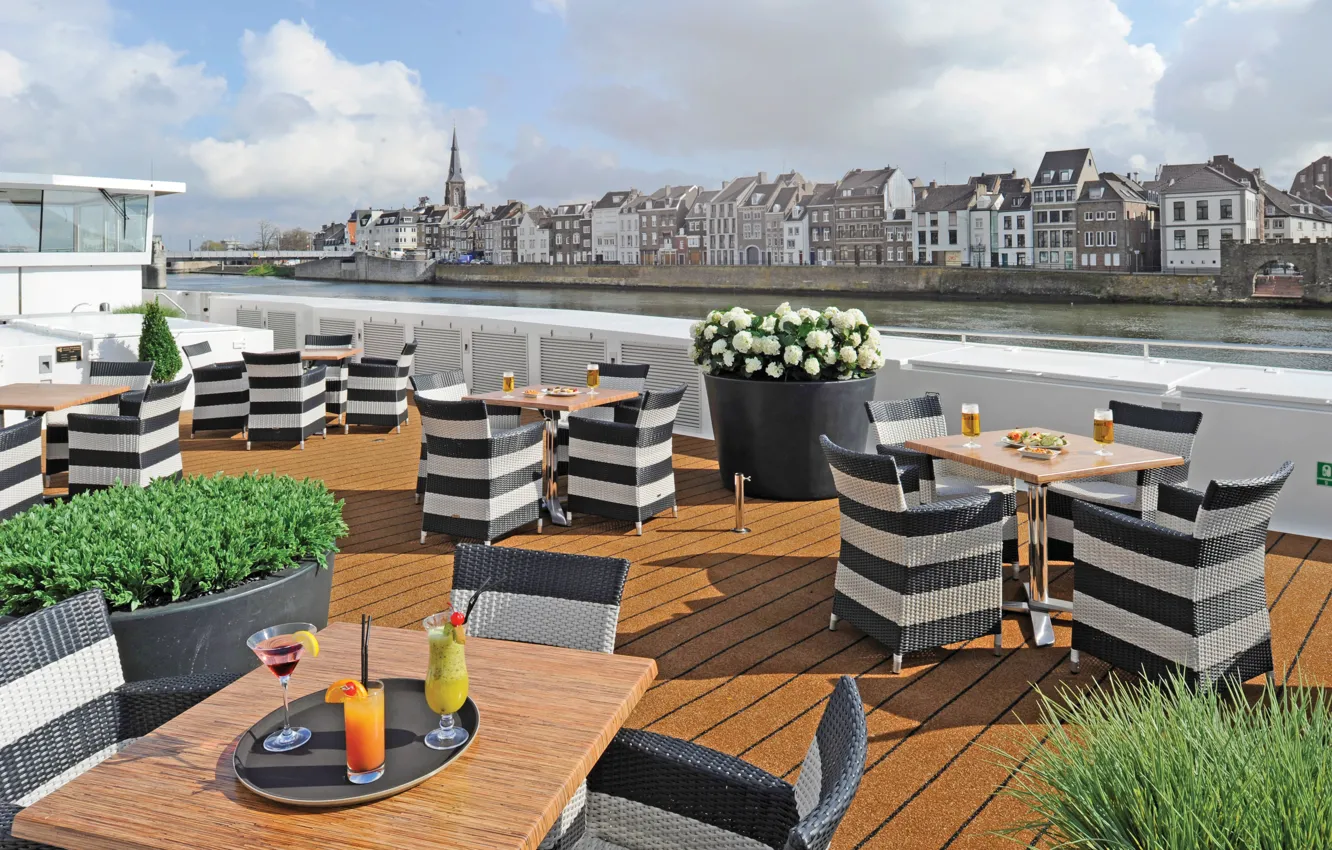 Photo wallpaper home, restaurant, promenade, terrace, Antwerp