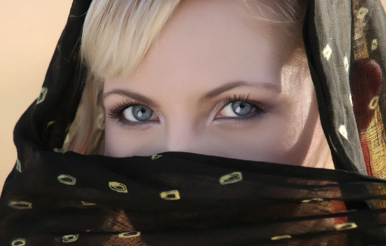 Photo wallpaper blue eyes, blonde, looking
