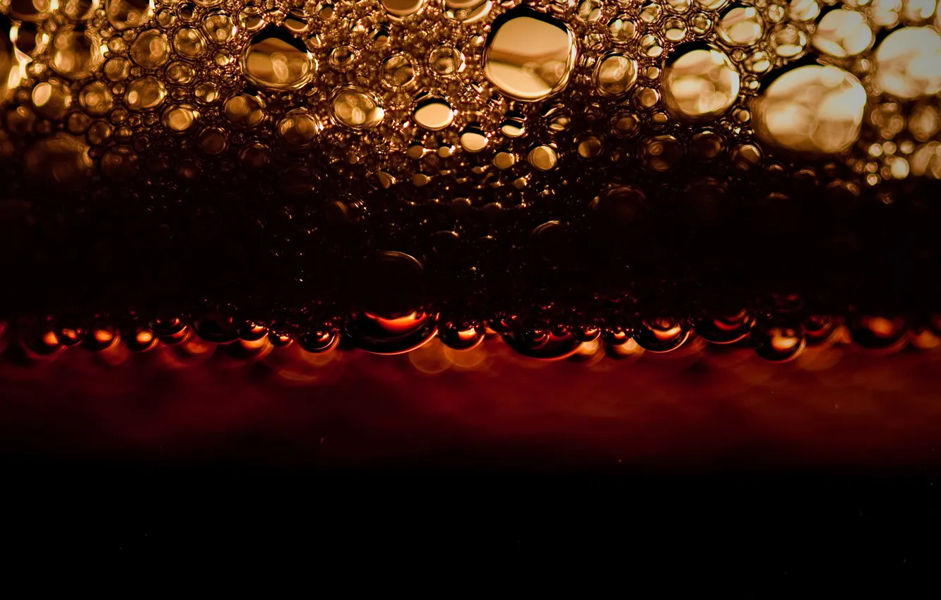 Photo wallpaper foam, bubbles, drink, Cola