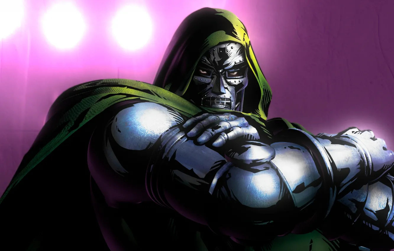 Photo wallpaper look, iron mask, Doctor Doom, Marvel Comics. Marvel, Victor fon Doom