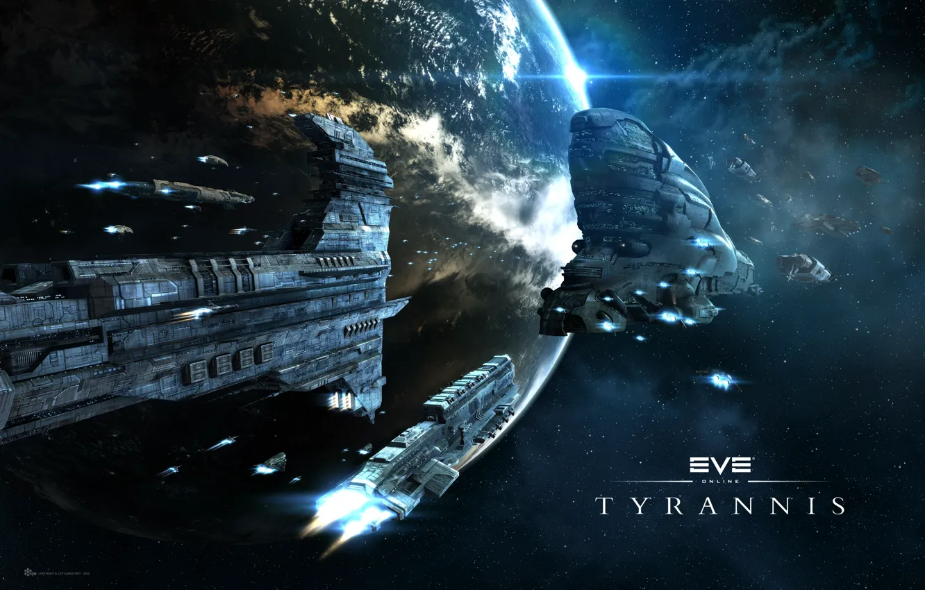 Photo wallpaper space, planet, station, space, battle, spaceship, station, eve online