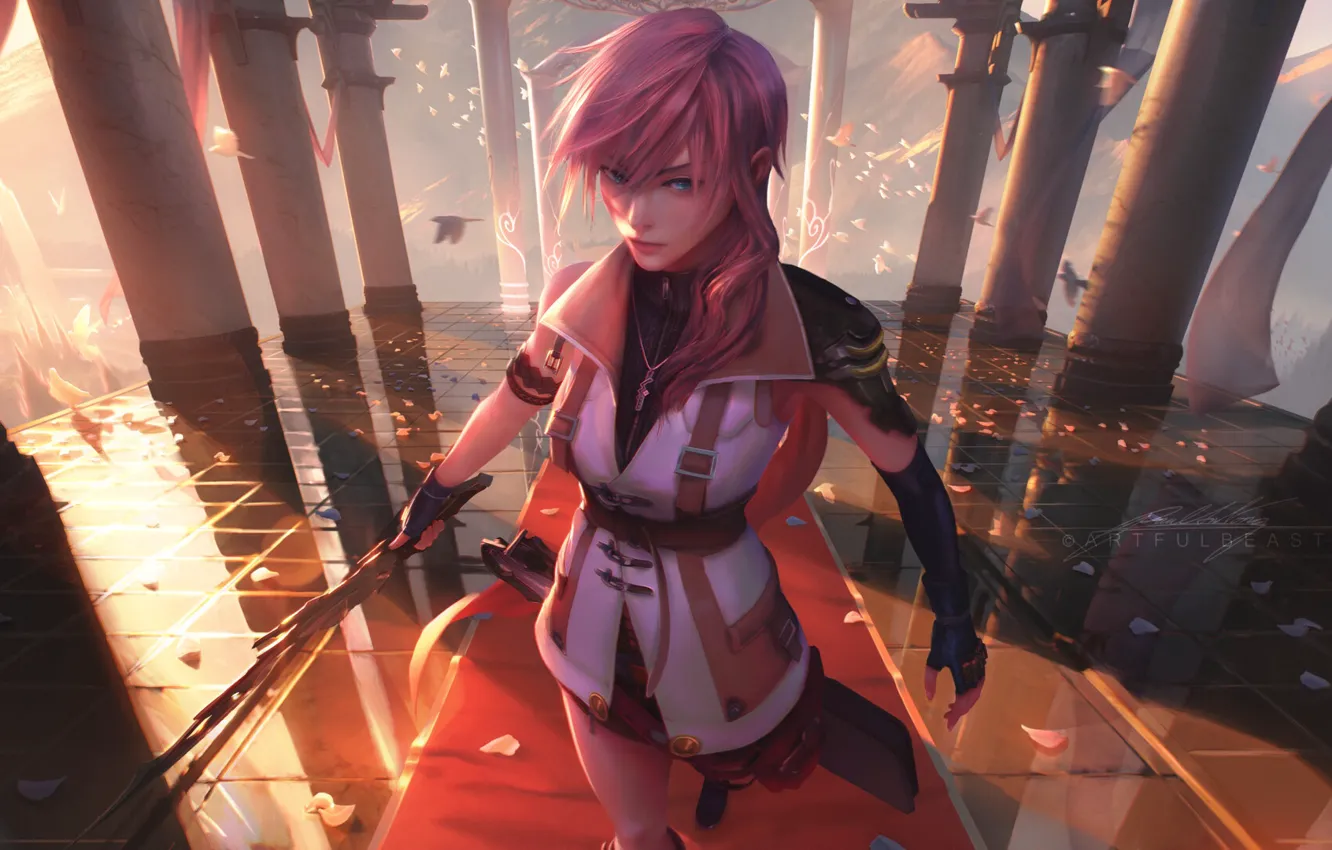 Photo wallpaper look, girl, Final Fantasy XIII, Lightning