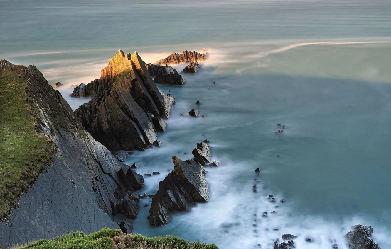 Photo wallpaper sea, rocks, shore