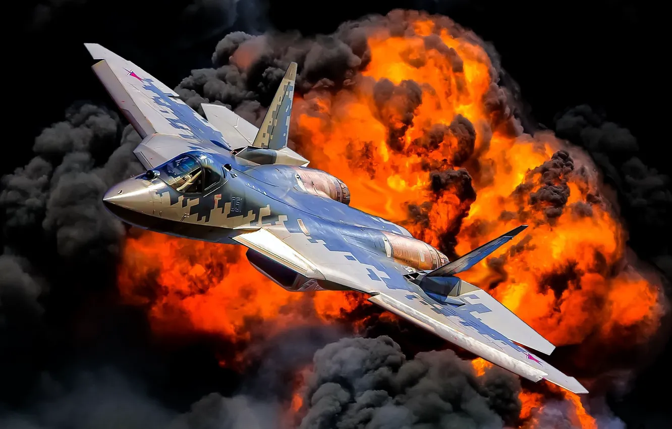 Photo wallpaper the explosion, lights, the plane