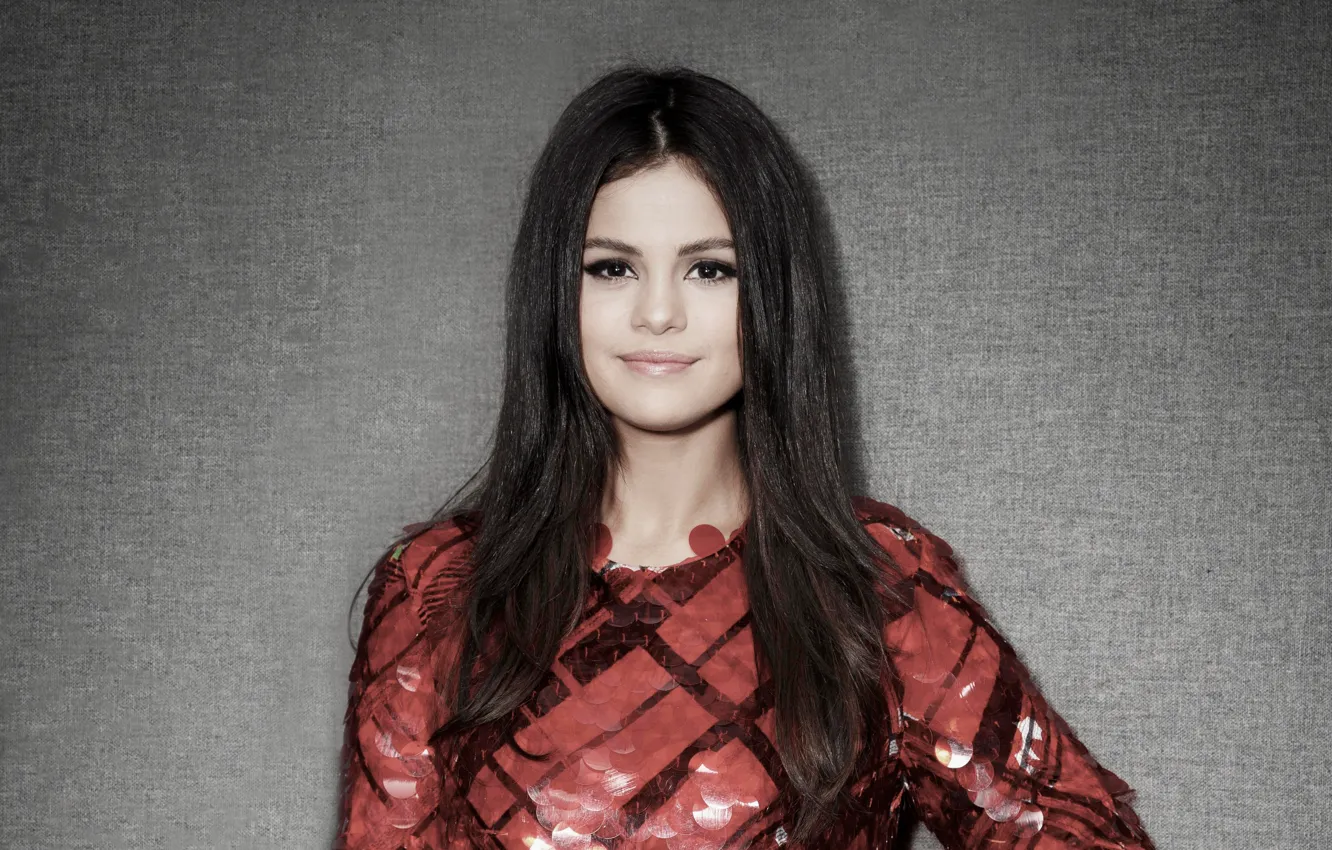 Photo wallpaper smile, brunette, singer, Selena Gomez