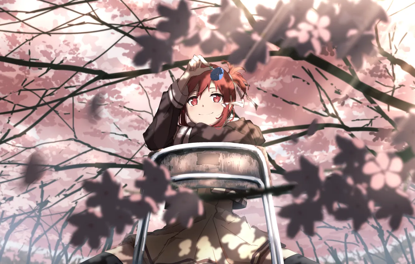 Photo wallpaper girl, Sakura, school uniform, Yuu want yuu felt the yuu sure de Arun, Yuuna Yuuki, …