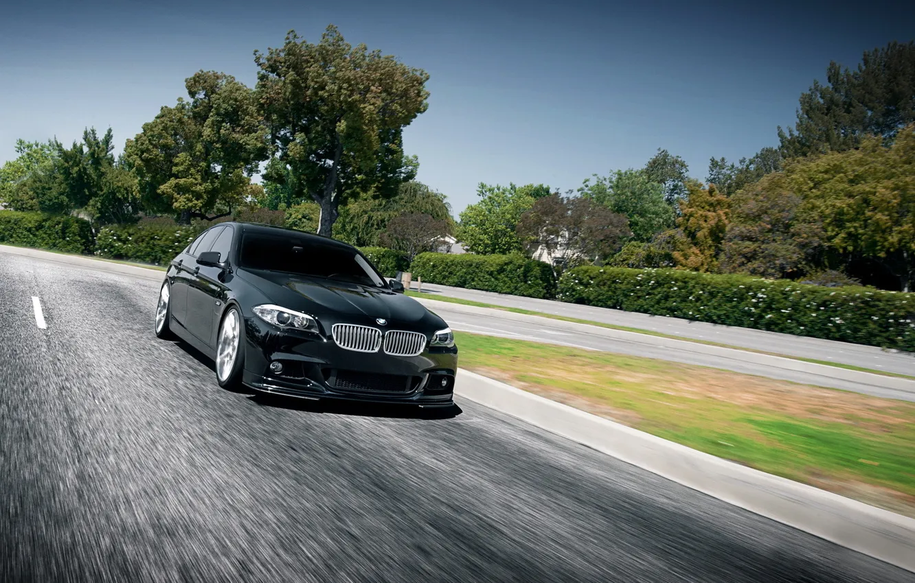 Photo wallpaper street, BMW, in motion, 1013mm, bmw 5 series