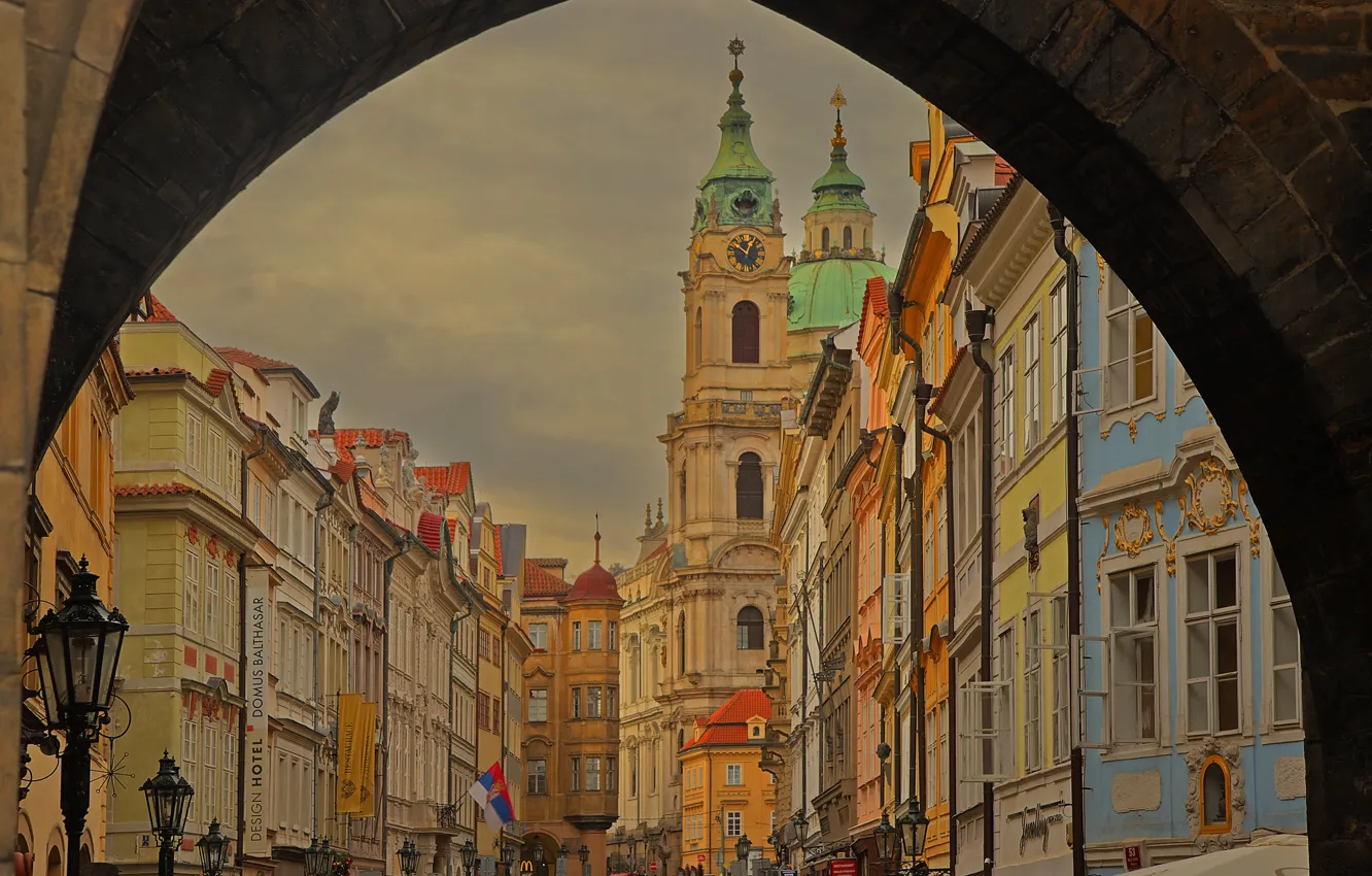 Photo wallpaper home, Prague, Czech Republic, arch, Mala Strana