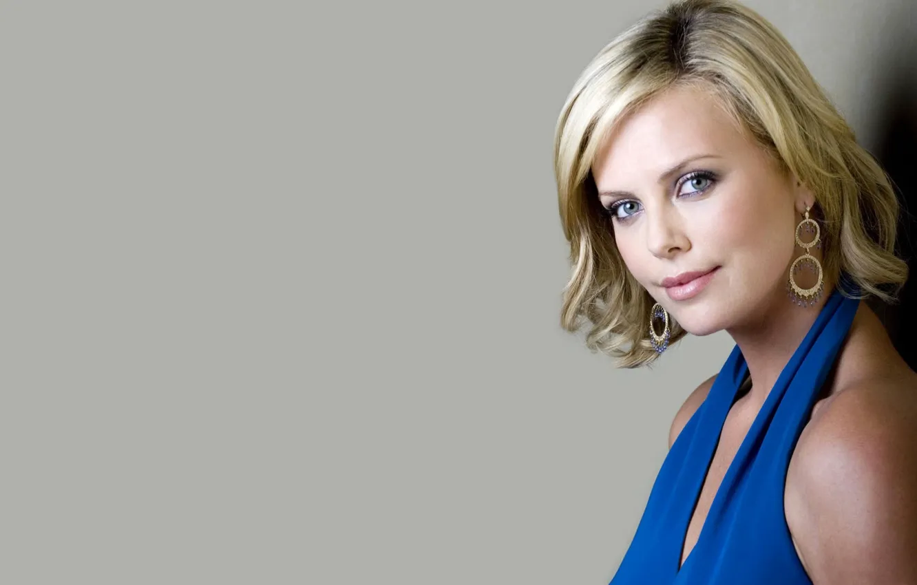 Photo wallpaper look, Charlize Theron, model, earrings, actress, blonde, Charlize Theron