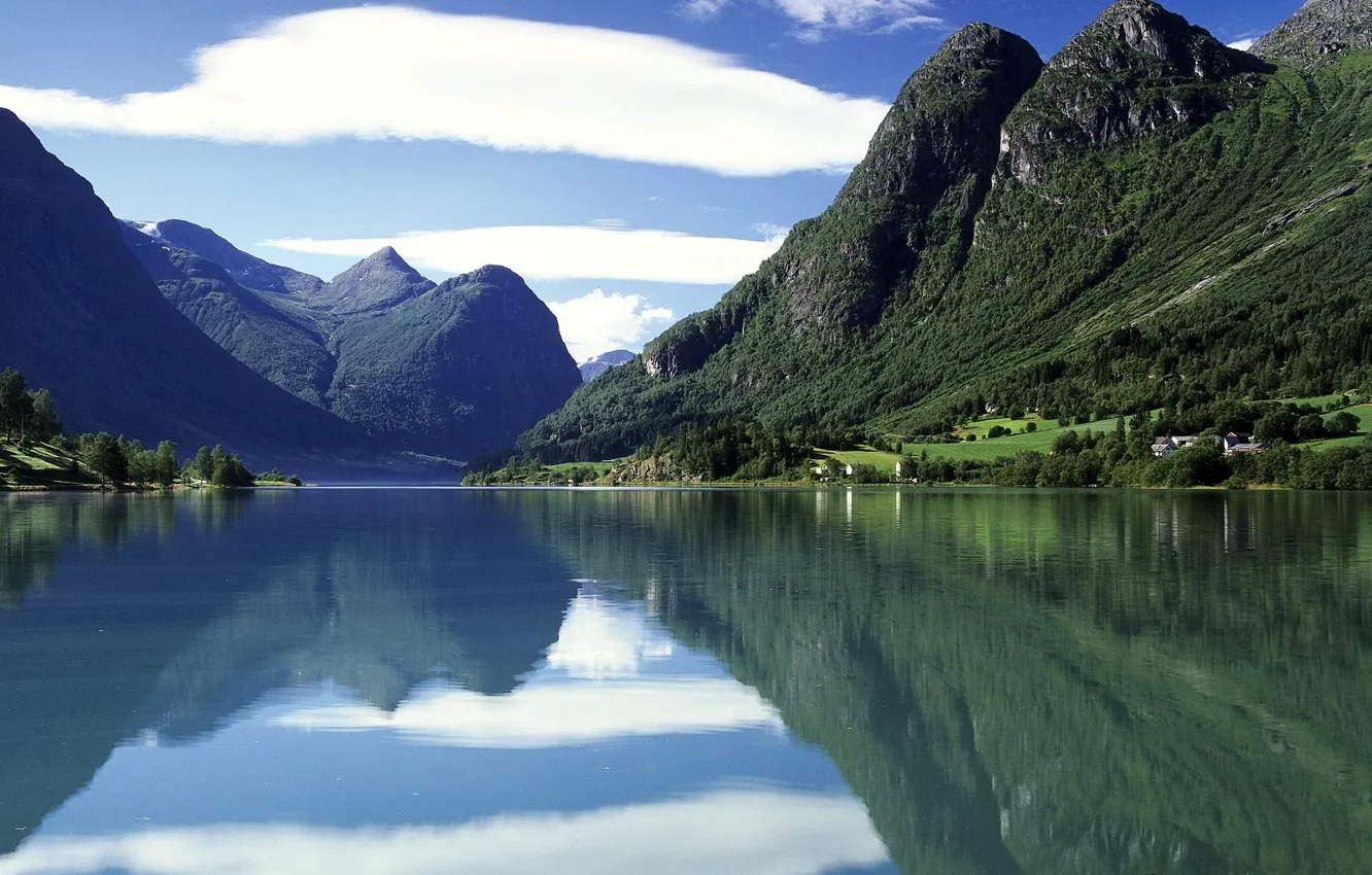 Photo wallpaper Water, Mountains, Norway