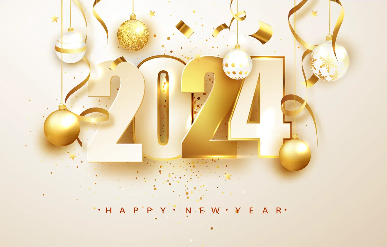 Photo wallpaper new year, figures, date, composition, 2024, New Year 2024