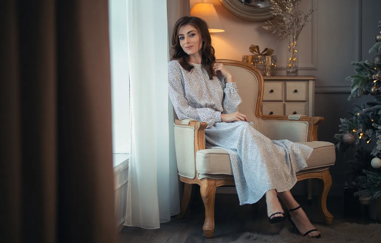 Photo wallpaper girl, sexy, smile, Wallpaper, sweetheart, model, bright, new year