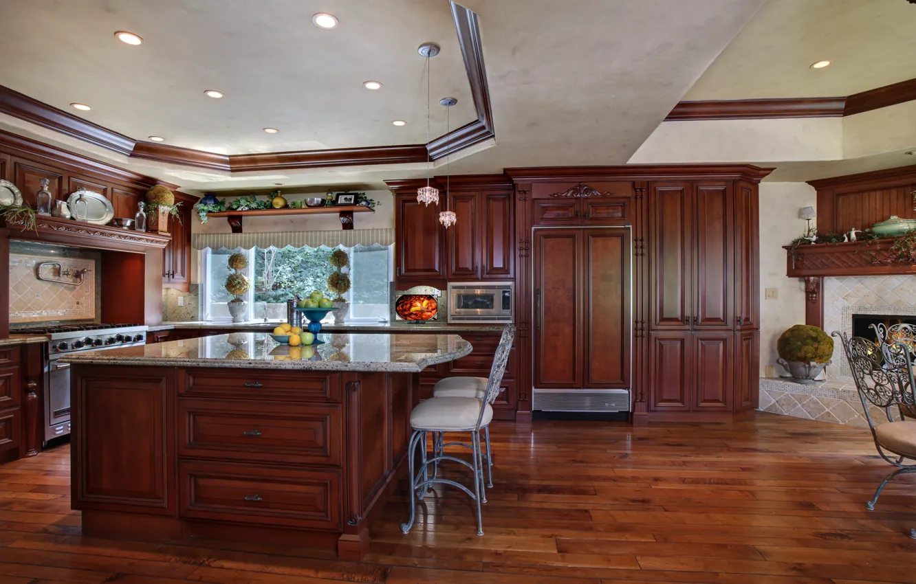 Photo wallpaper design, photo, table, interior, chair, kitchen