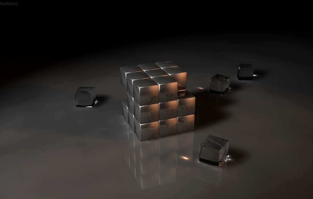 Photo wallpaper glass, cubes