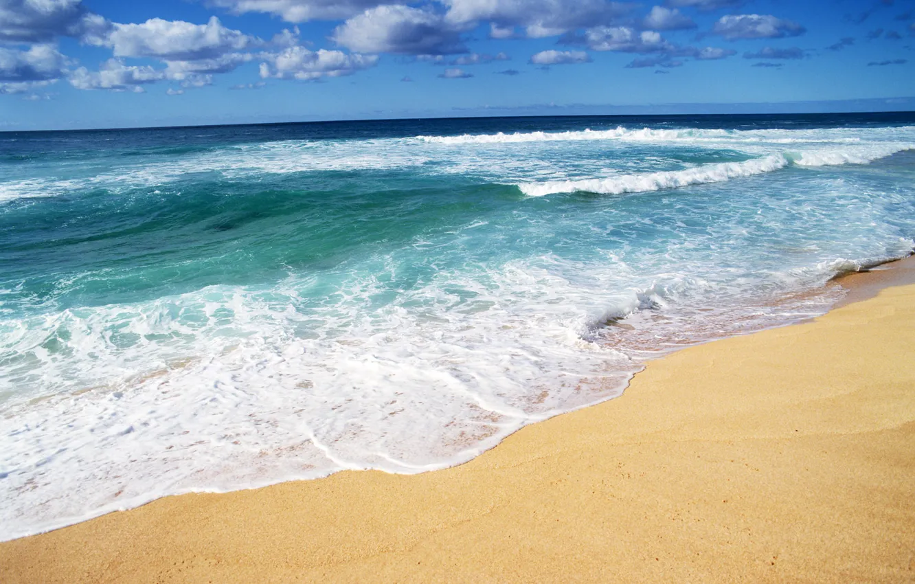 Photo wallpaper sand, sea, wave, beach, summer, shore