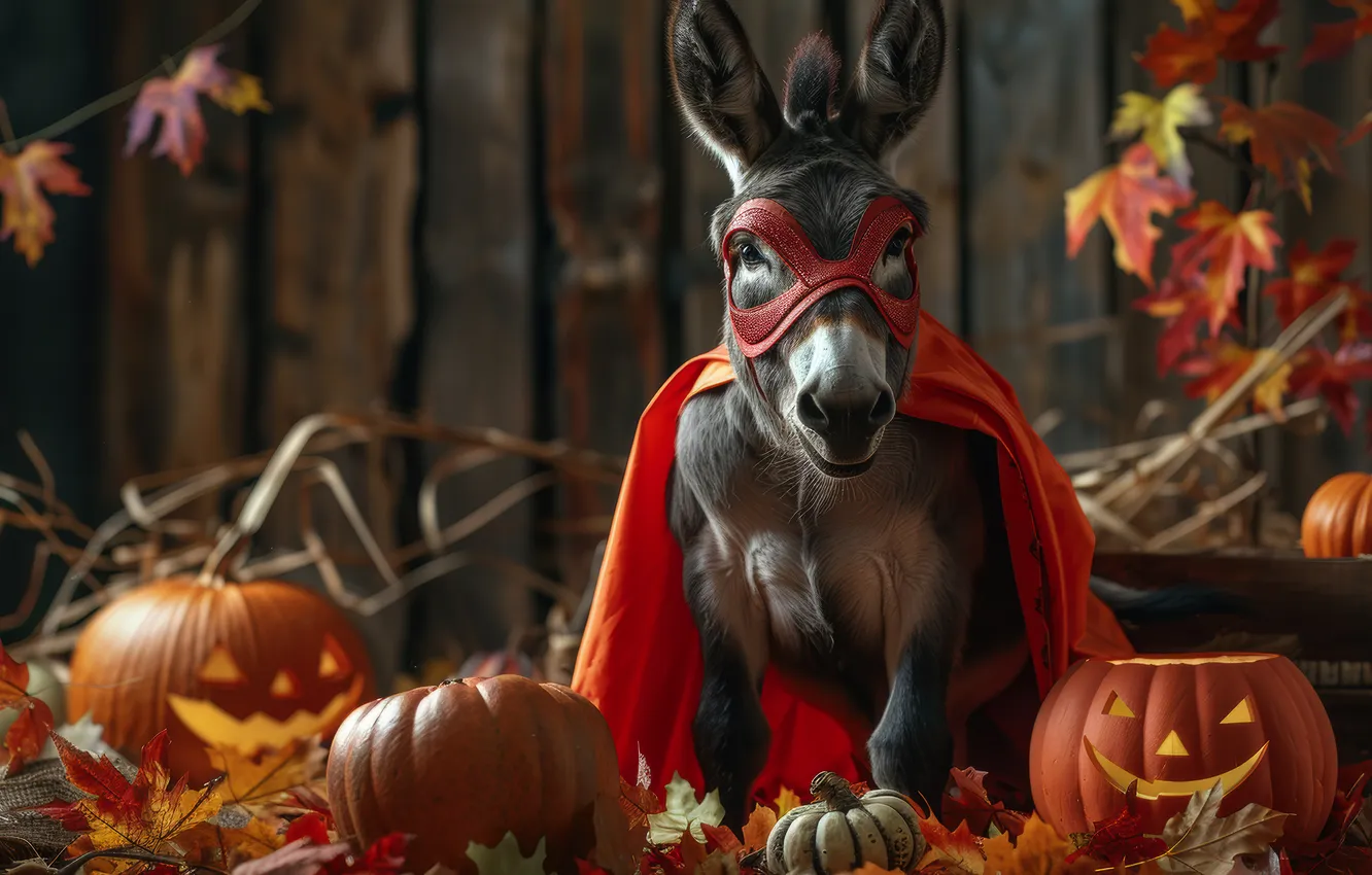 Photo wallpaper autumn, look, pose, holiday, outfit, pumpkin, Halloween, the scenery