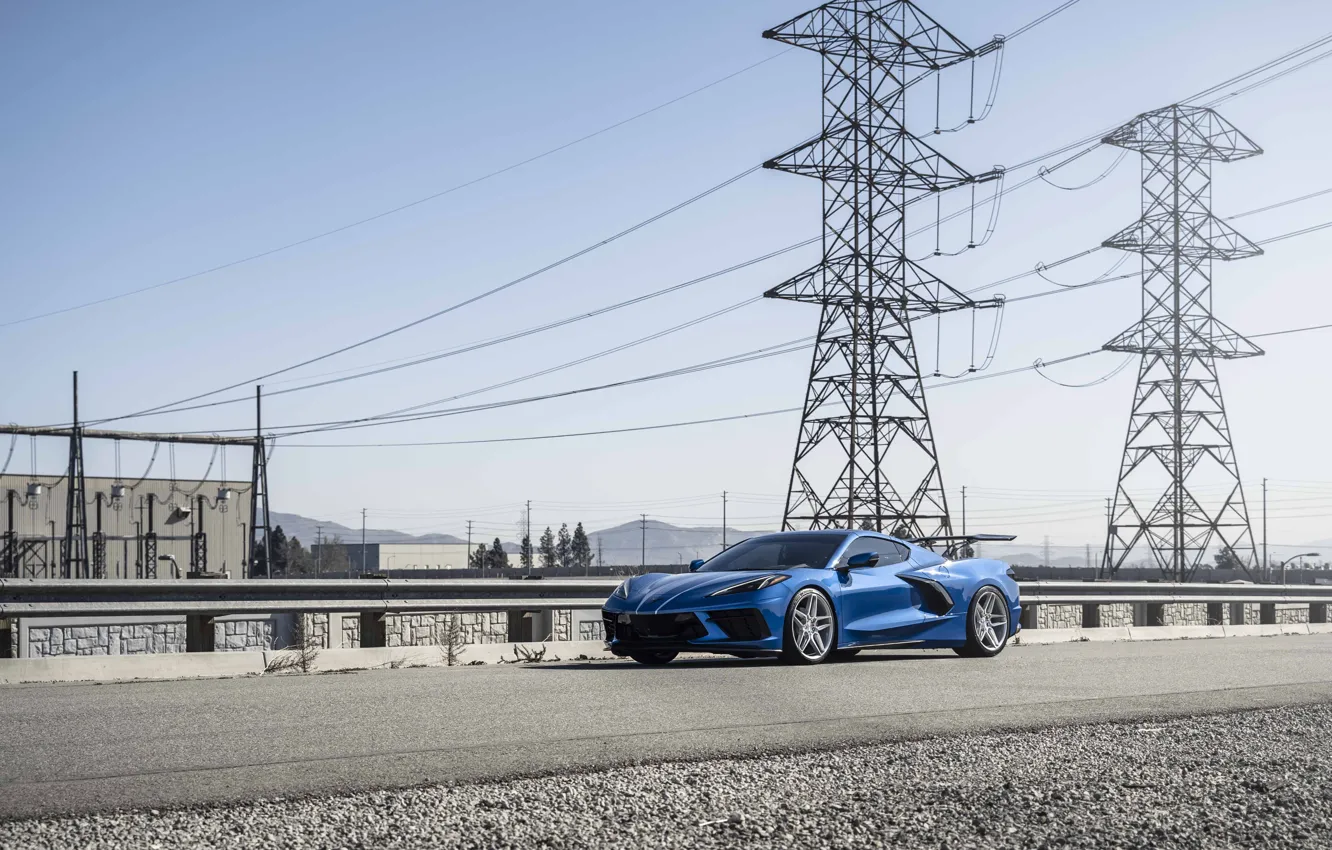 Photo wallpaper Corvette, Chevrolet, Blue