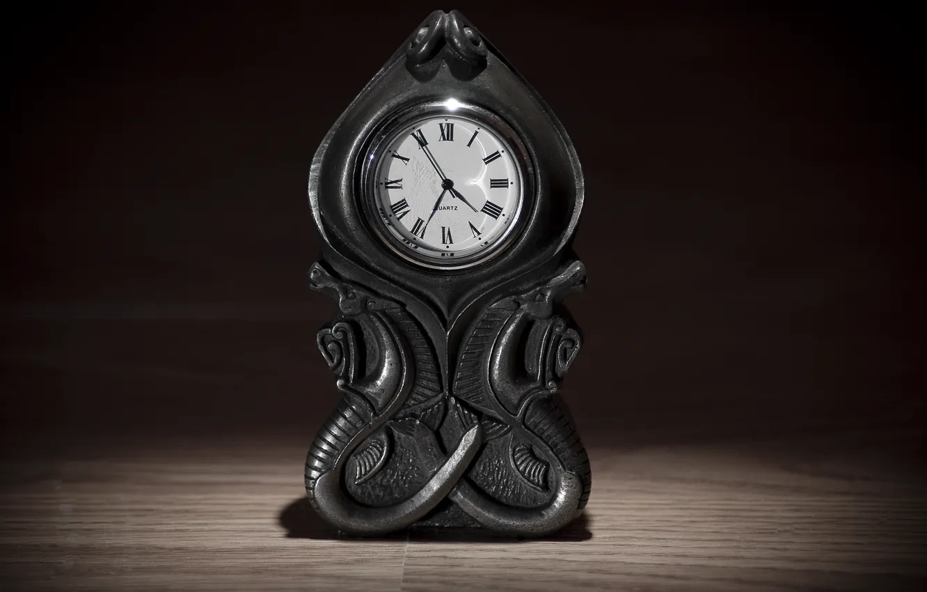 Photo wallpaper bokeh, time, antique, ancient, clock, arrows, Quartz, 4.35.55