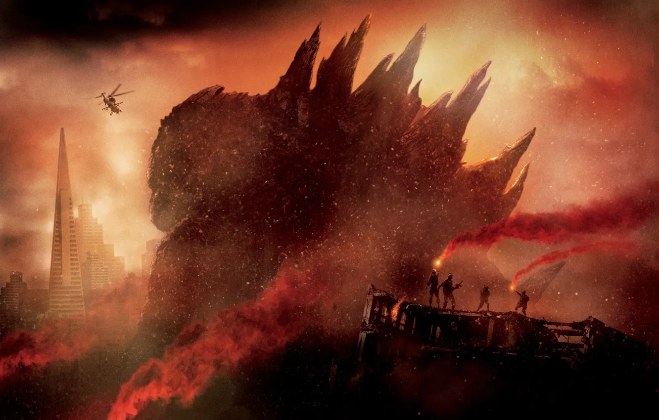 Photo wallpaper Godzilla, Godzilla, 2014