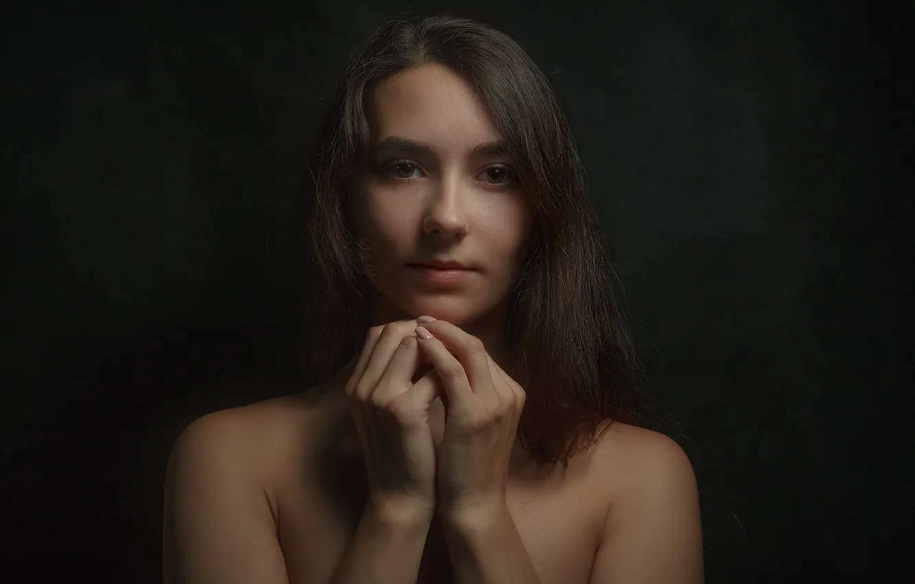 Photo wallpaper look, girl, portrait, Sergey Rybin
