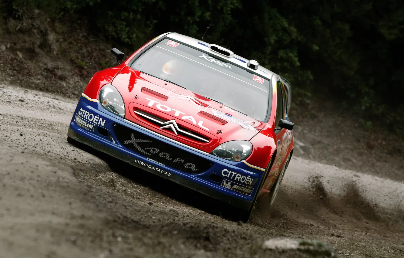 Photo wallpaper machine, auto, red, sport, logo, day, The hood, Citroen