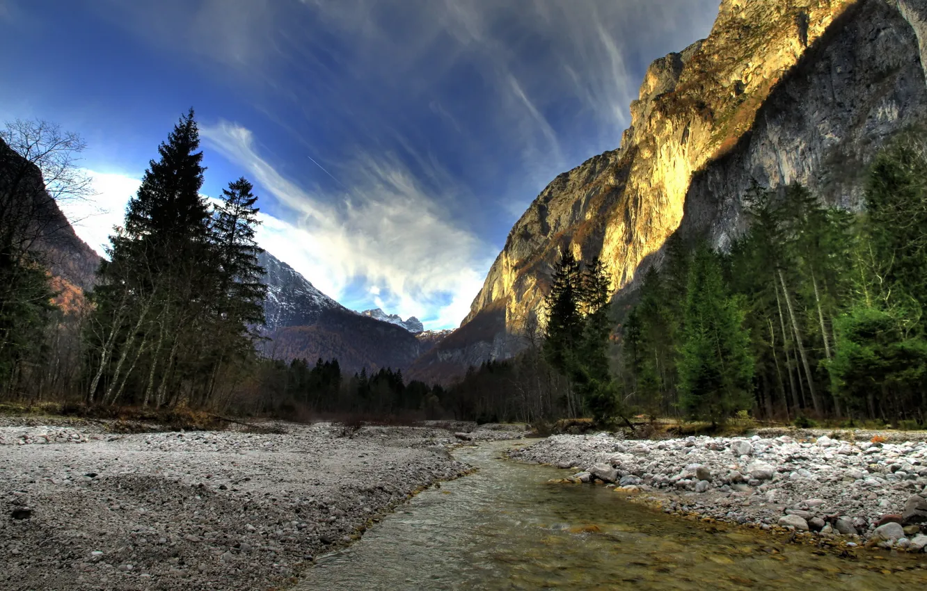 Photo wallpaper the sky, mountains, nature