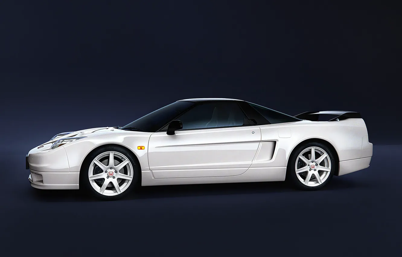 Photo wallpaper White, Machine, Honda, Car, Render, Rendering, Side view, Honda NSX