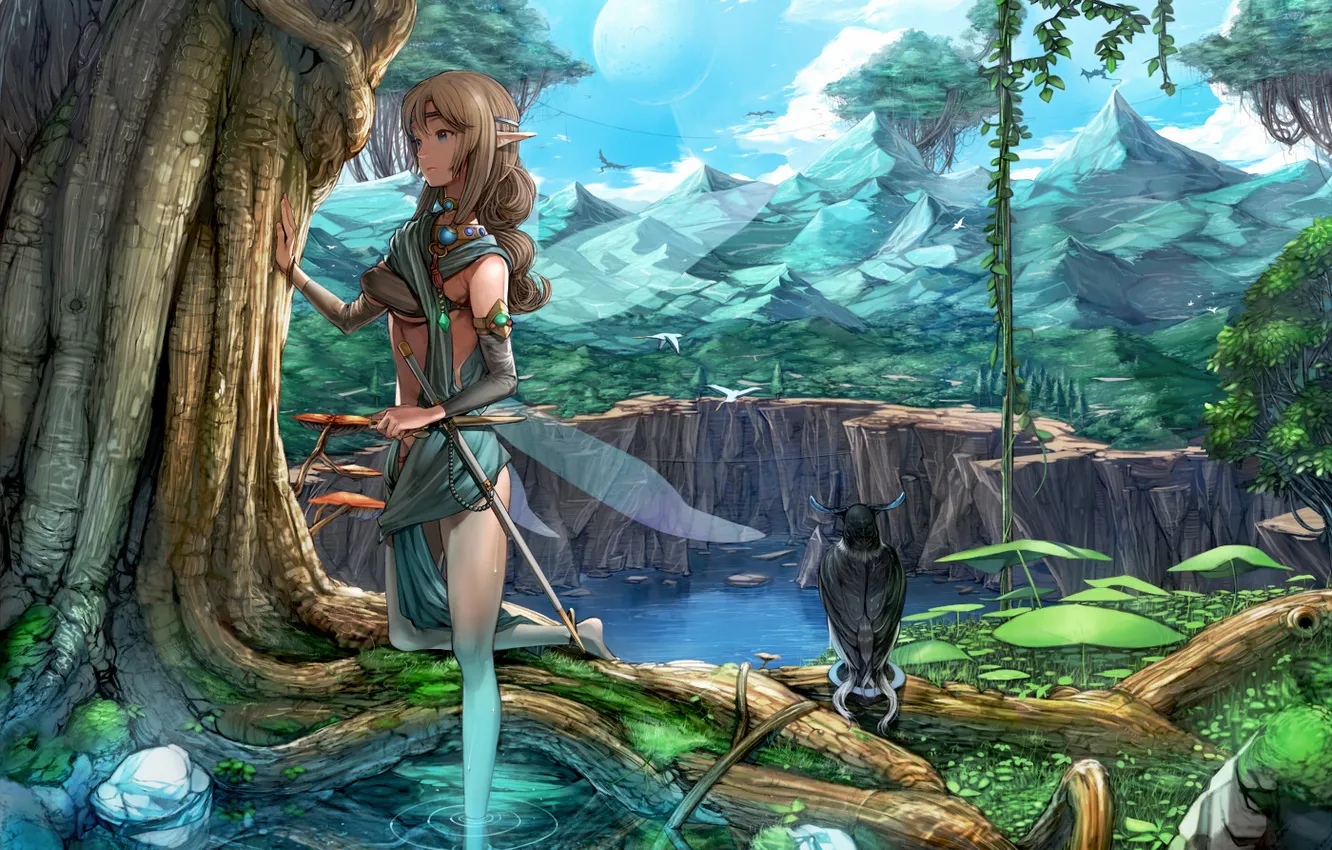 Photo wallpaper trees, nature, elf