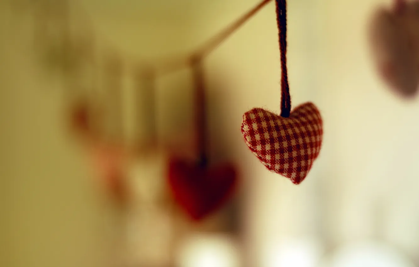 Photo wallpaper macro, toy, heart