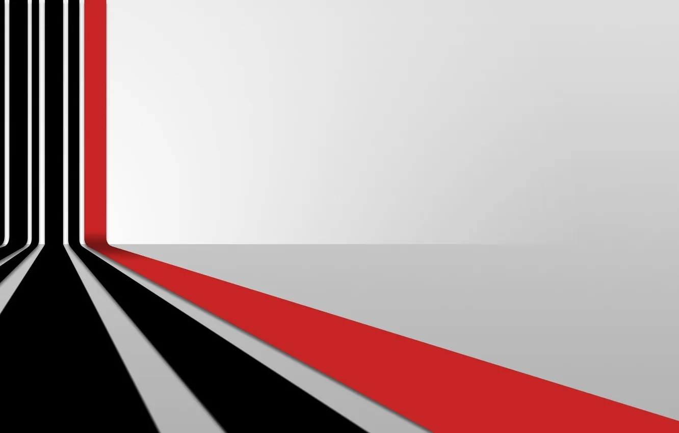 Photo wallpaper line, red, perspective, black