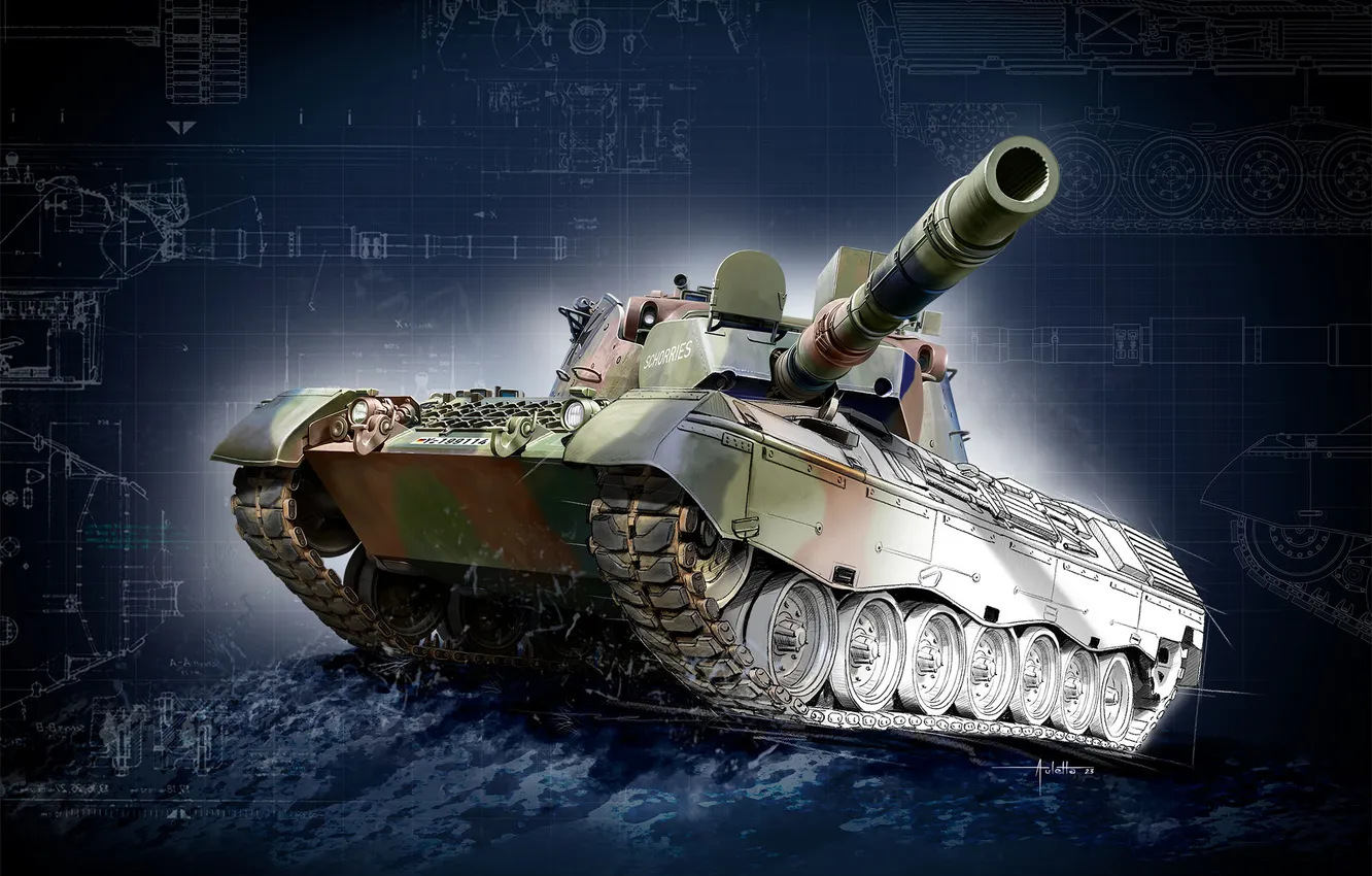 Photo wallpaper main battle tank, the Bundeswehr, MBT, MBT, Auletta, Leopard A1A4