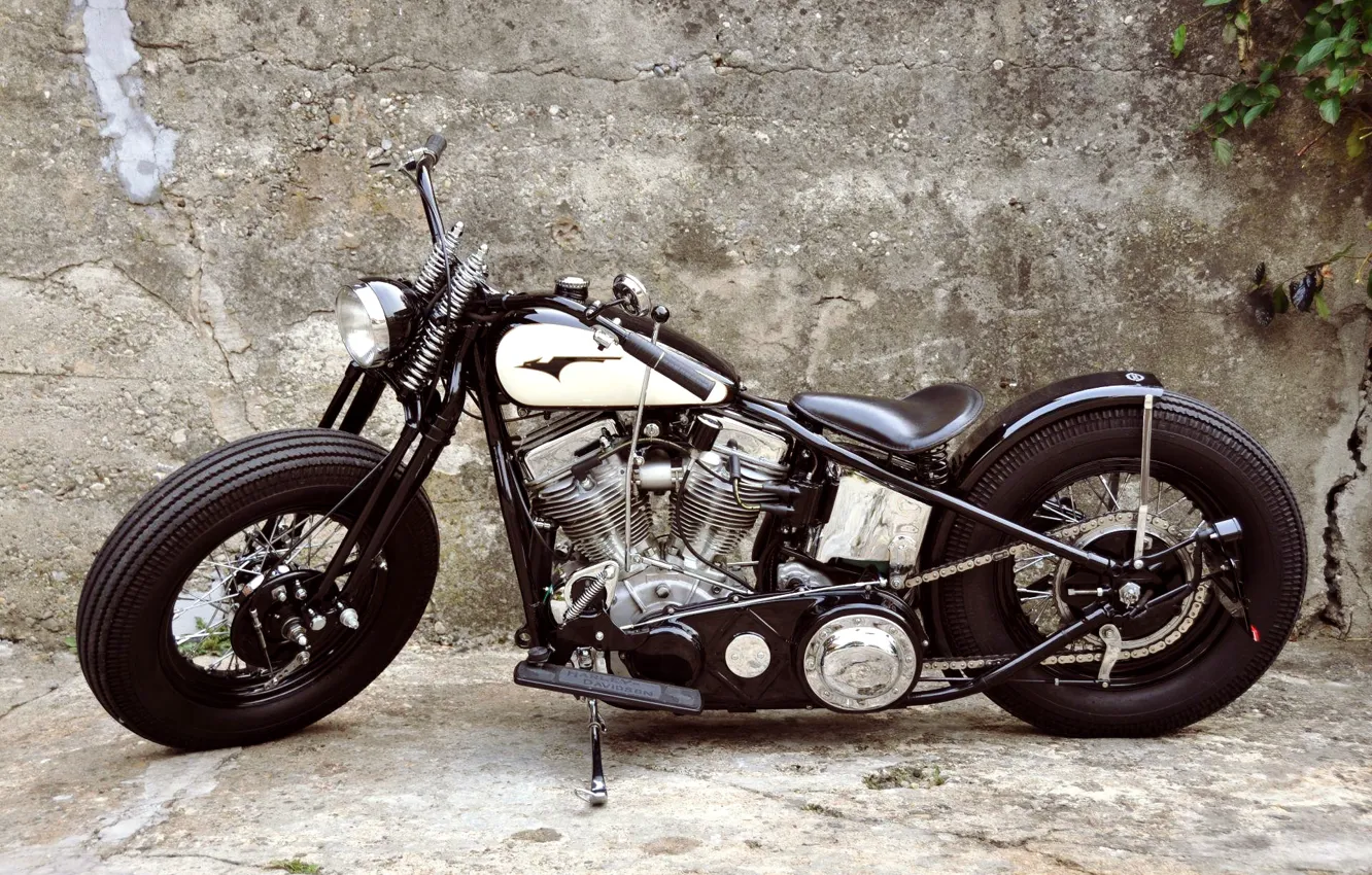 Photo wallpaper Harley-Davidson, Motorcycle, Panhead bobber