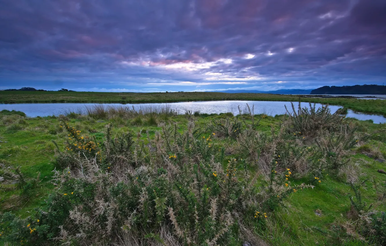 Photo wallpaper clouds, lake, 150, barb