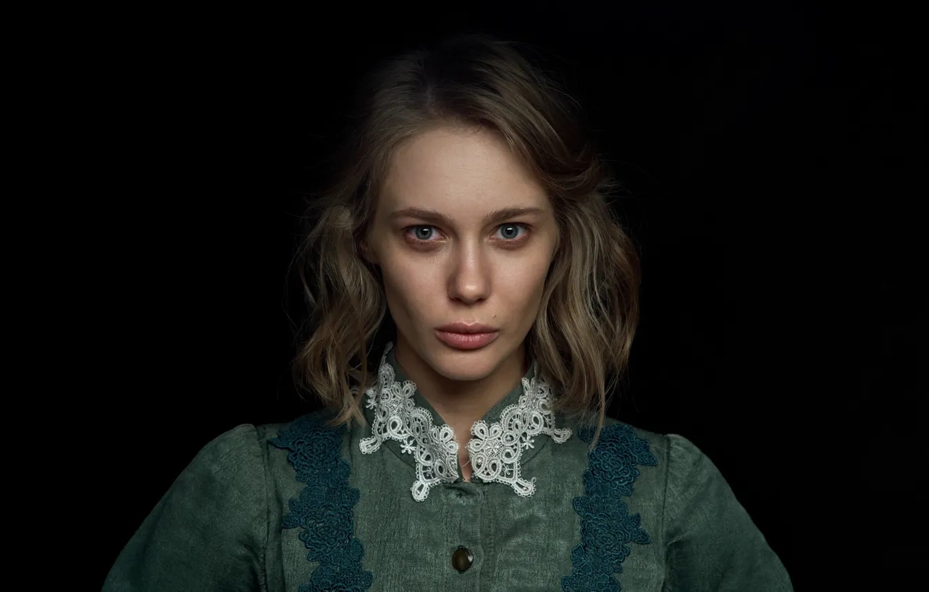 Photo wallpaper eyes, girl, face, background, hair, dress, actress, lips