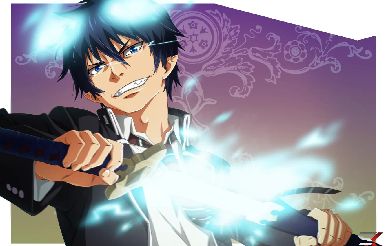Photo wallpaper anime, art, guy, Ao no Exorcist, Blue exorcist, poludemon, Okumura Rin