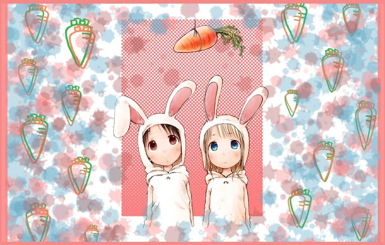 Photo wallpaper carrot, hood, ears, art, friend, ichigo mashimaro, chika itoh, barasui