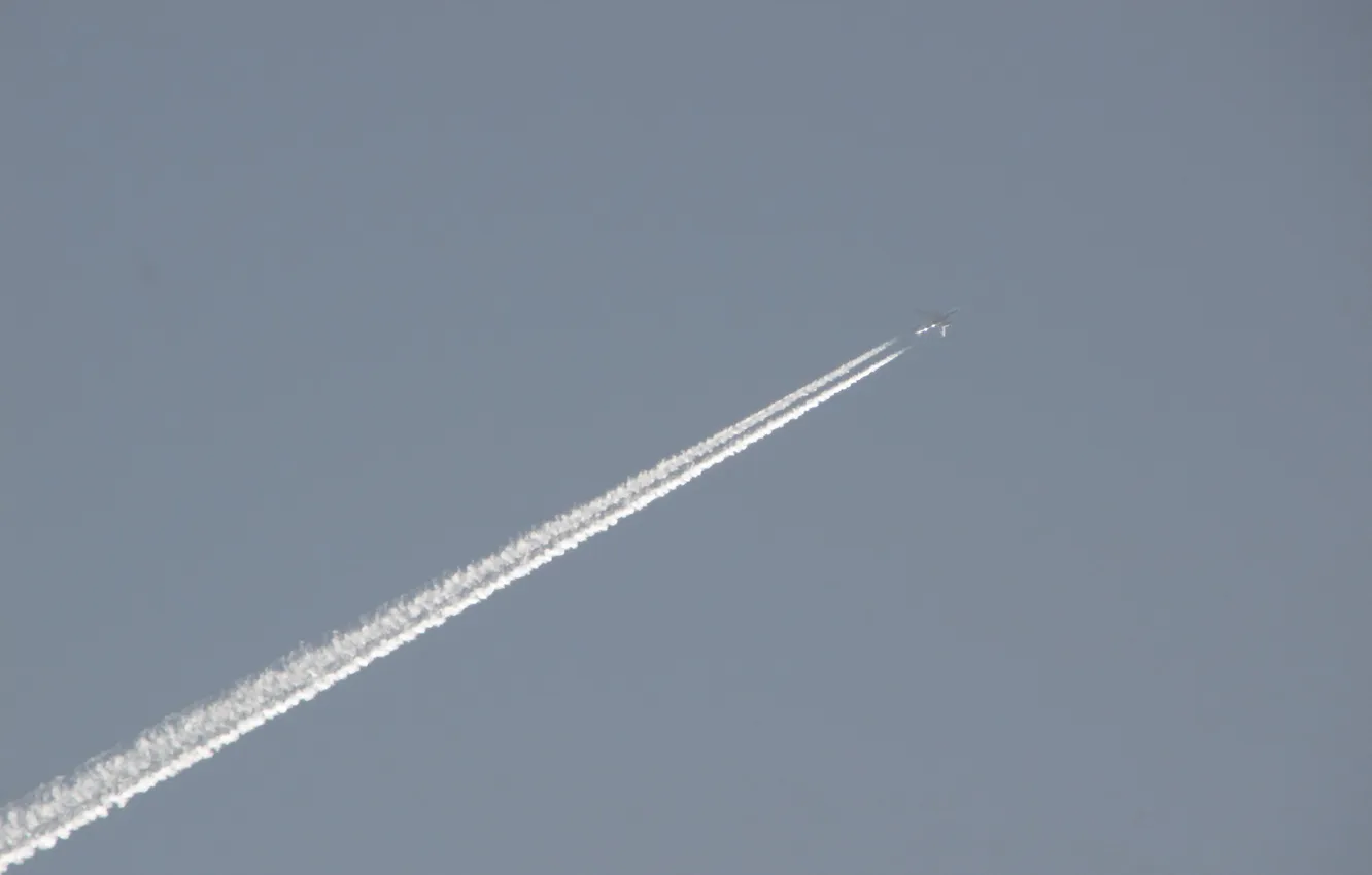 Photo wallpaper the sky, traces, the plane