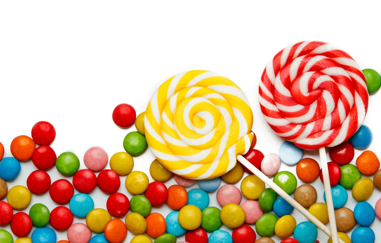 Photo wallpaper colorful, candy, sweets, lollipops, sweet, candy, lollipop