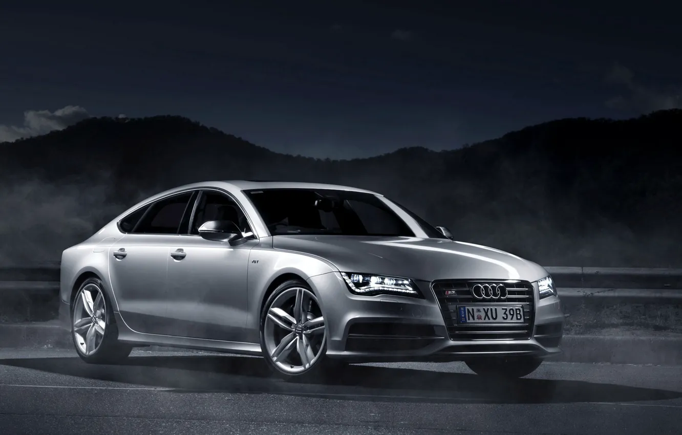 Photo wallpaper Night, Audi, Light, Car, 2012, Car, Wallpapers, Sportback