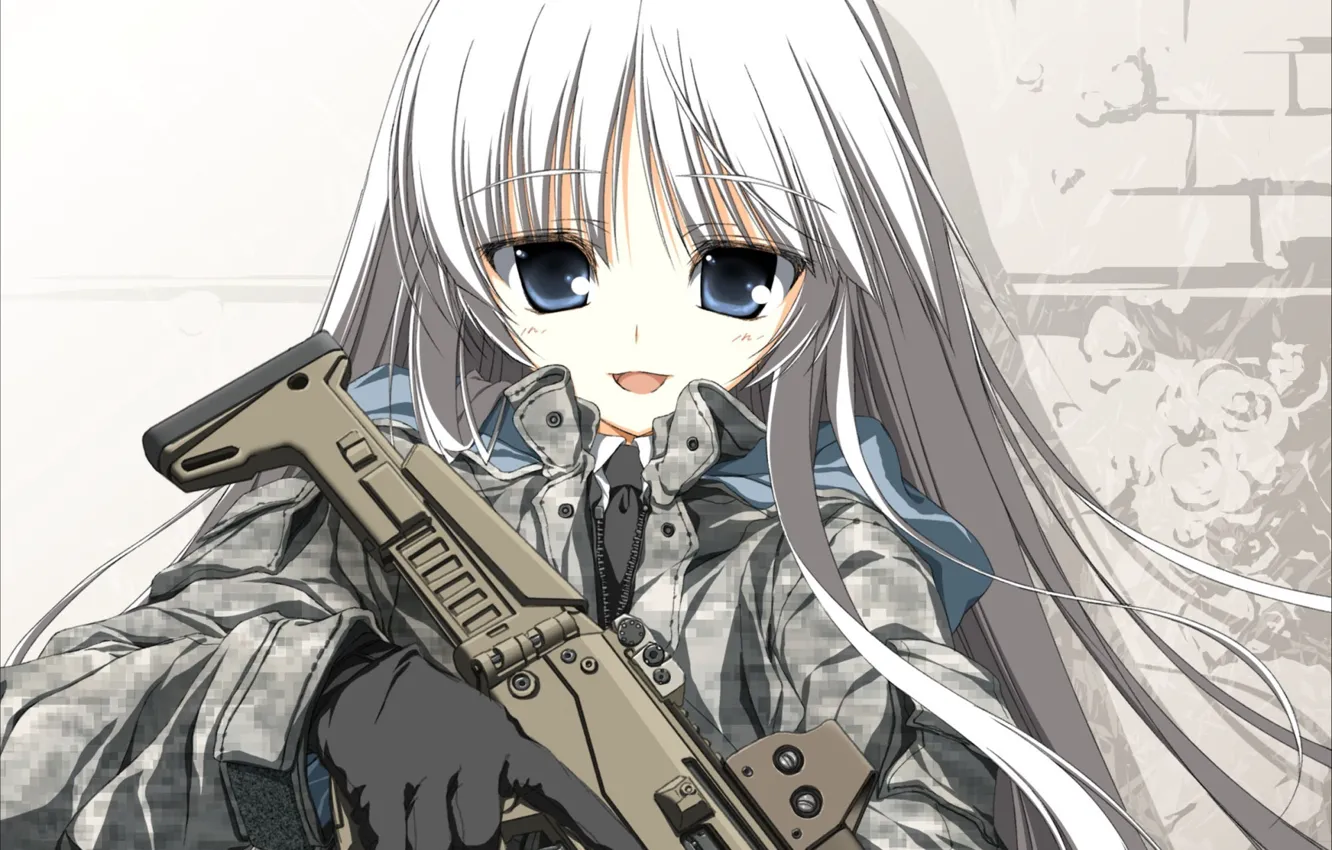 Photo wallpaper weapons, gloves, white hair, Koko Hekmatyar, Ermengard, Jormungand, Koko Hekmatyar