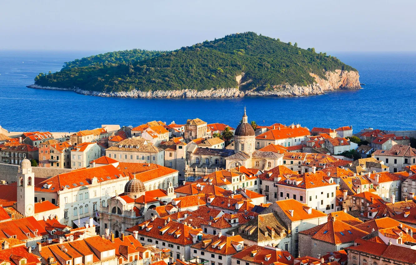 Photo wallpaper roof, sea, home, architecture, Croatia, old town, Dubrovnik