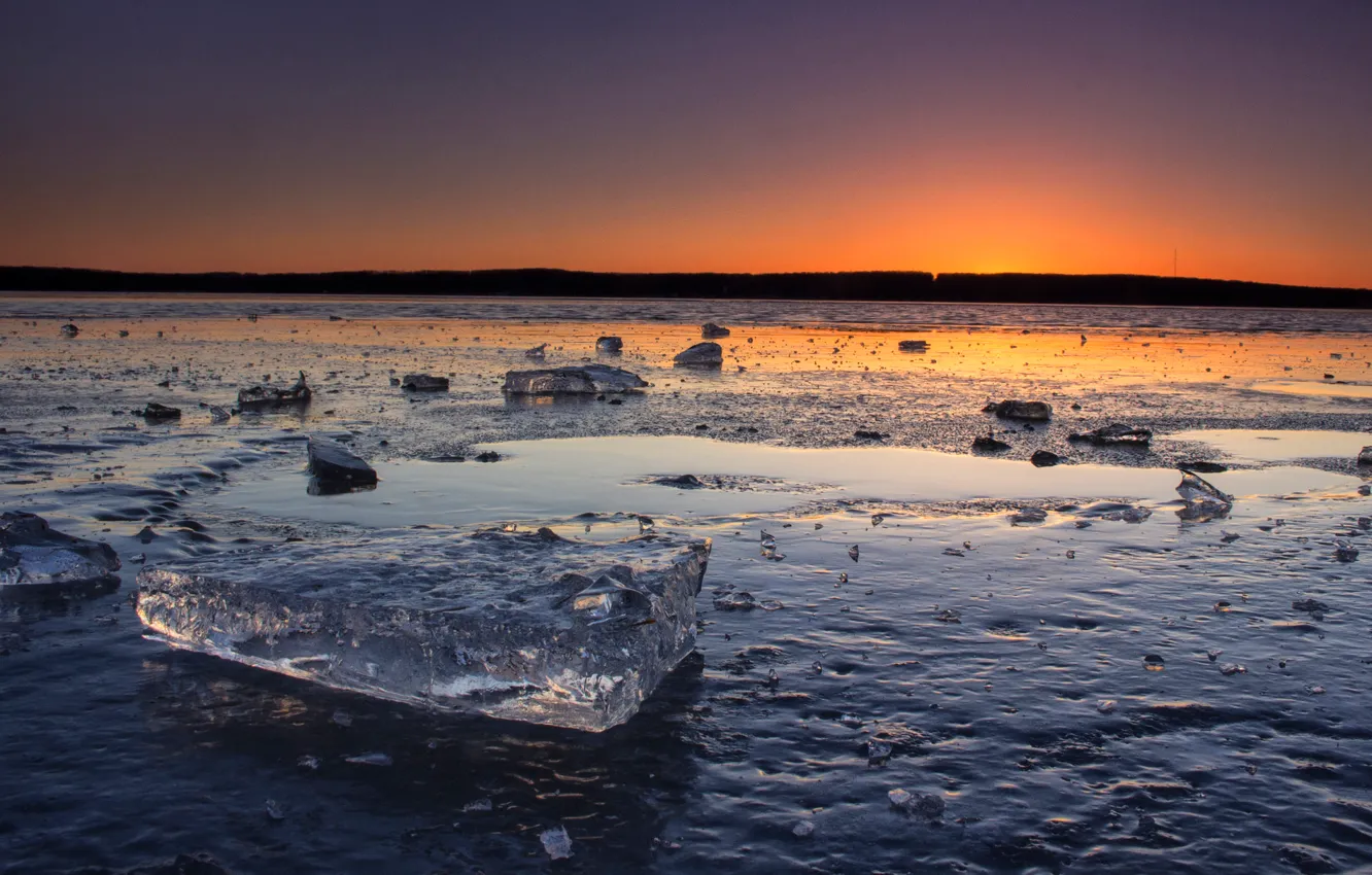 Wallpaper ice, the sky, mountains, glow for mobile and desktop, section ...