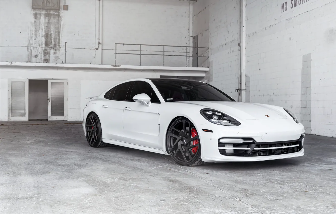 Photo wallpaper Porsche, Panamera, White, VAG, Sight