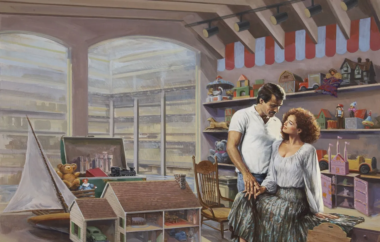 Photo wallpaper figure, painting, Illustrator, Barnett Plotkin