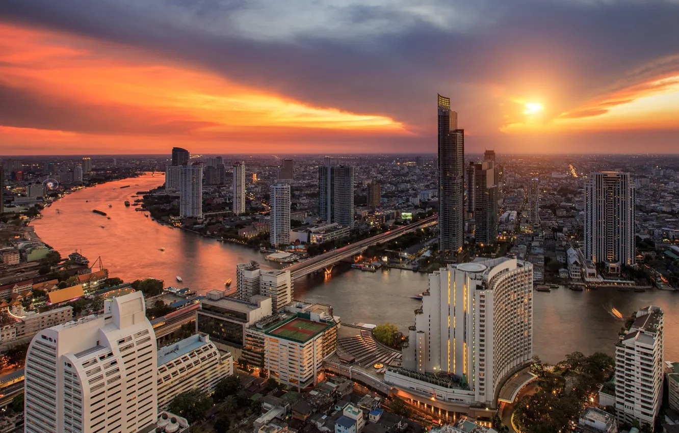 Photo wallpaper landscape, the city, panorama, Thailand, Bangkok, Thailand, Bangkok