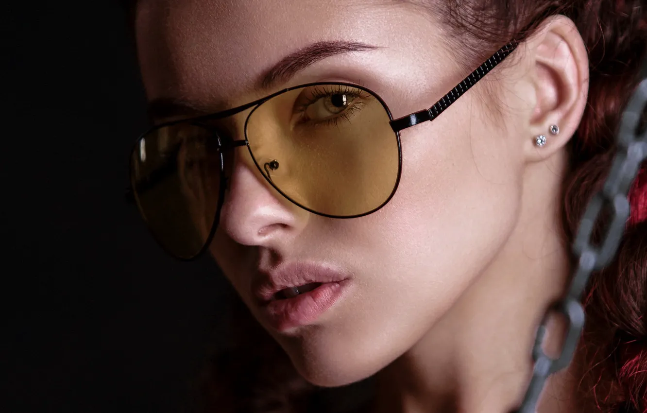 Photo wallpaper macro, portrait, glasses, Bell