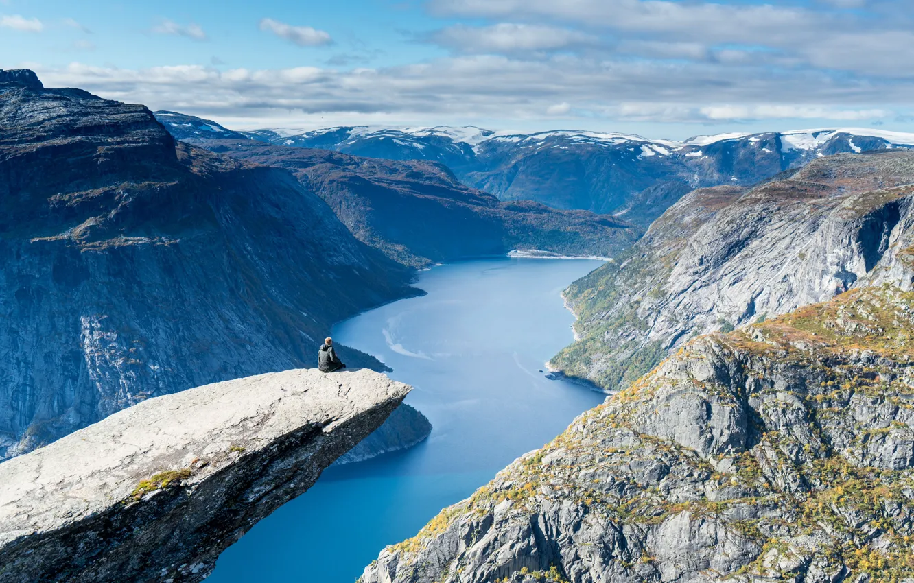 Wallpaper mountains, rocks, Norway, the fjord, Trolltunga for mobile ...